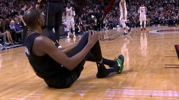 Nets’ Durant ruled out after injuring knee vs. Heat