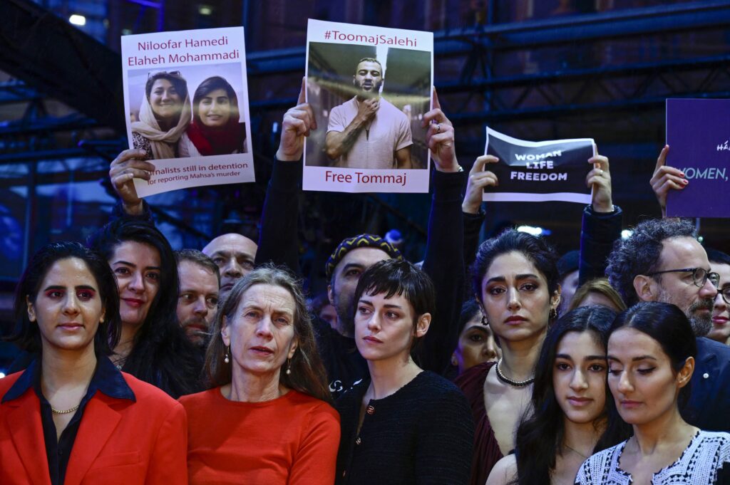 Kristen Stewart Joins Berlin Film Festival Red Carpet Protest Against Iranian Regime