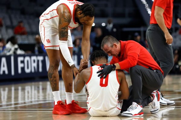 Sasser injured for No. 1 Houston in AAC tourney