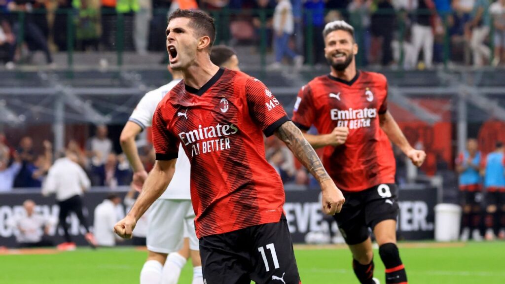 Pulisic scores as Milan win to go top of Serie A