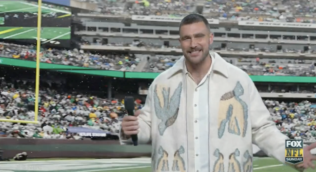 Travis Kelce Makes Surprise ‘SNL’ Appearance in Skit Mocking NFL Obsession with Taylor Swift 