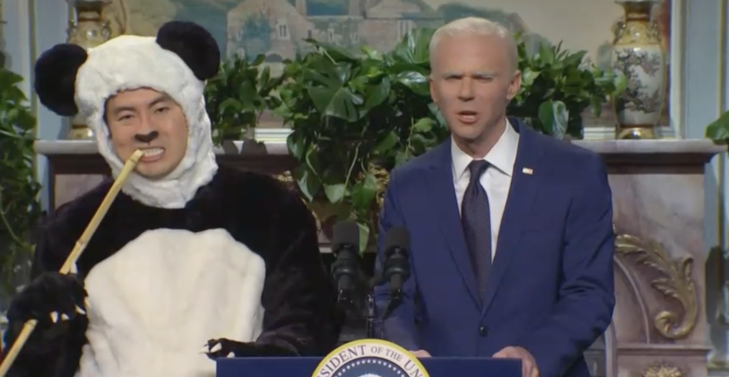 ‘SNL’: Bowen Yang’s Giant Panda Crashes Joe Biden Press Conference on China in Cold Open