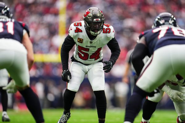 Buccaneers rule out top tackler David, CB Dean