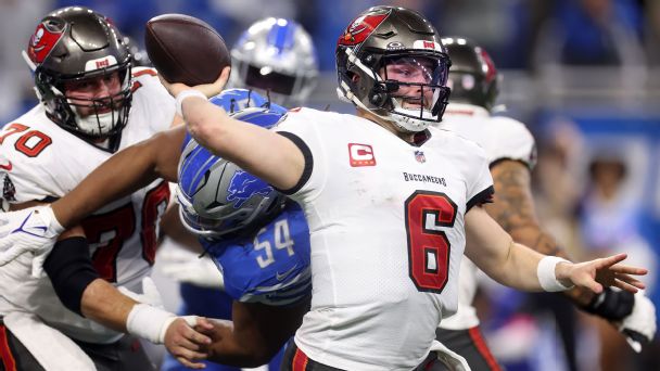 Baker Mayfield, Bucs close out first half with TD drive to tie it up against Detroit