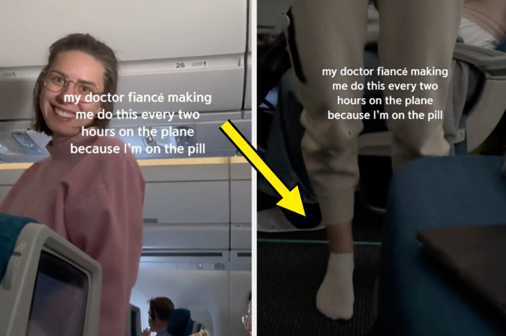 Over 25 Million People Watched This Woman Issue A PSA For People On Birth Control To Stretch On A Long Flight