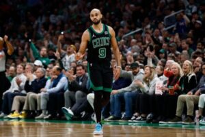 Celtics finish off Heat in 34-point Game 5 rout