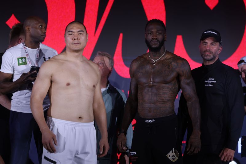 Zhang 68.2 lbs heavier than Wilder at weigh-in