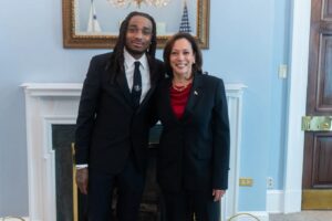 Quavo Joined by Vice President Kamala Harris at Anti-Gun Violence Event Declaring ‘Takeoff Day’ in Atlanta