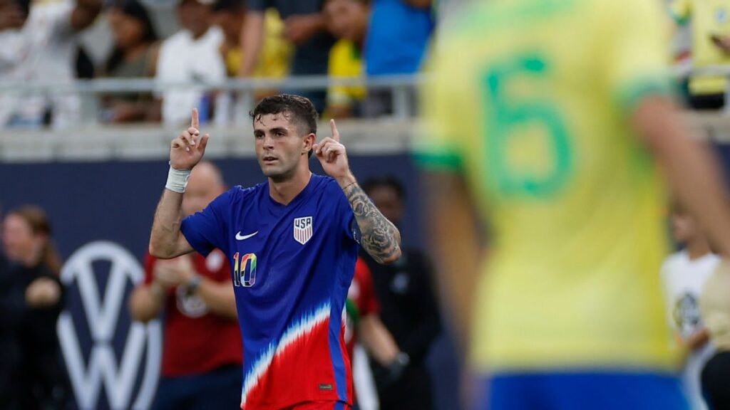 Pulisic scores as U.S. draws with Brazil pre-Copa